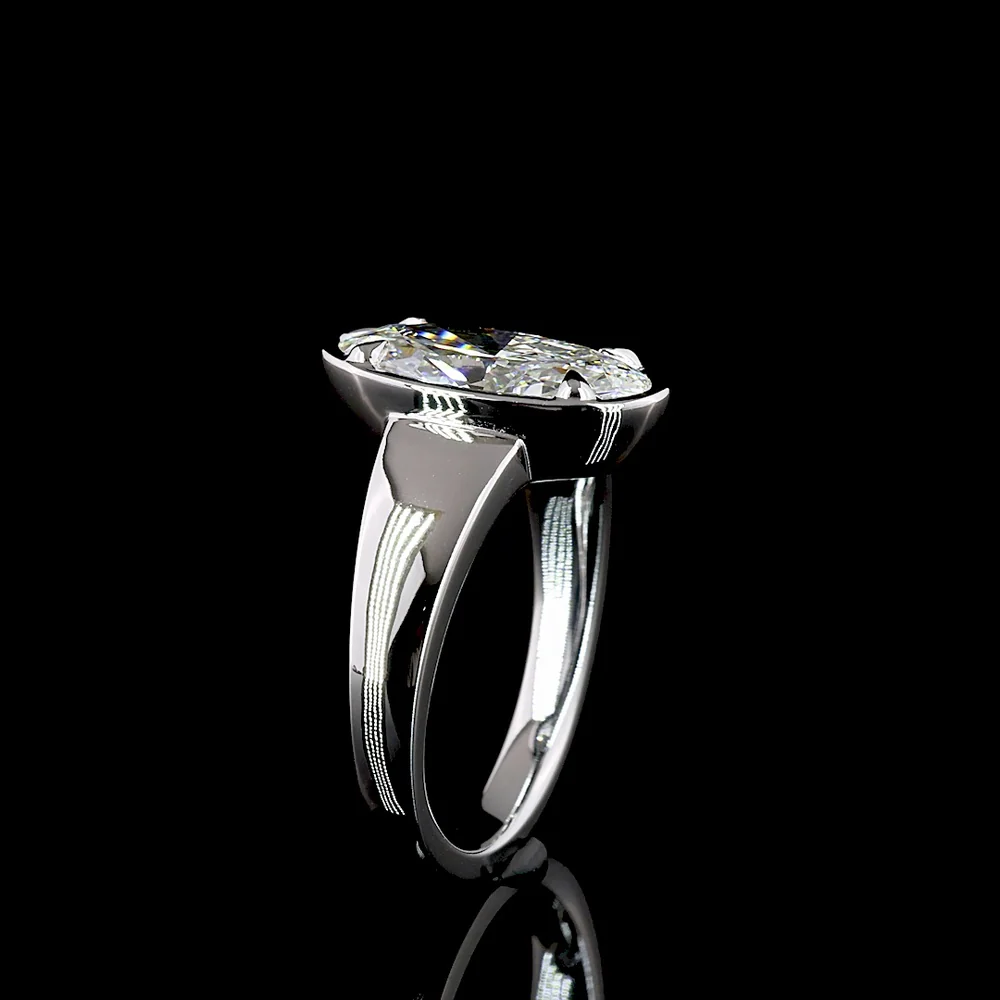 14K White Gold Oval Cut Lab Diamond Solitaire Ring with Bezel-Prong Setting - 2.12 Carat E VVS2 IGI Certified - Covaloro Fine Jewelry - Image 4