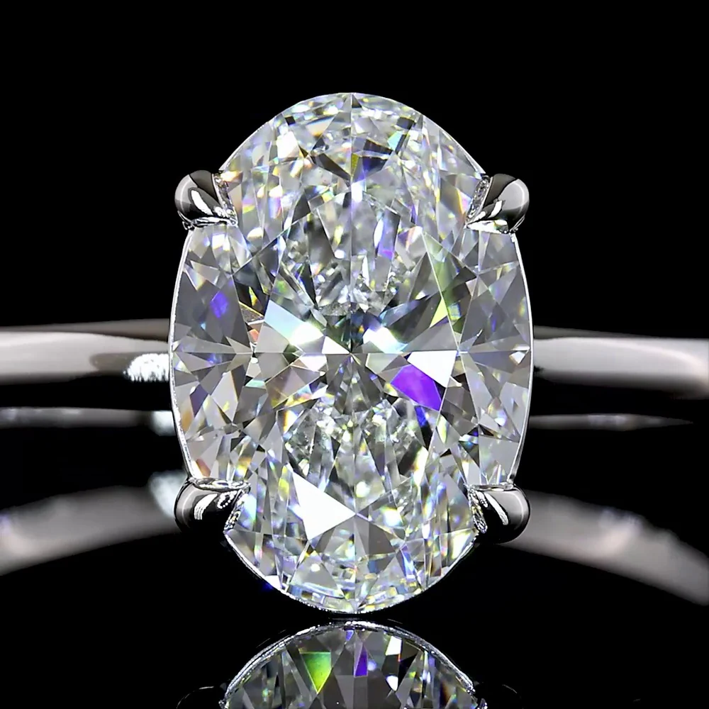 14K White Gold Oval Cut Solitaire Ring with 1.78 Carat E-F VVS2 Lab Grown Diamond - IGI Certified - Covaloro Fine Jewelry - Image 2