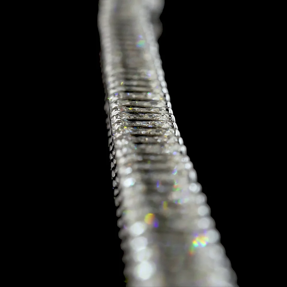 14K White Gold Pear-Shape Diamond Tennis Necklace with 96 Prong-Set Lab-Grown Stones - 34.43 Carat Total Weight, E-F Color VS1 Clarity - Covaloro Fine Jewelry - Image 3