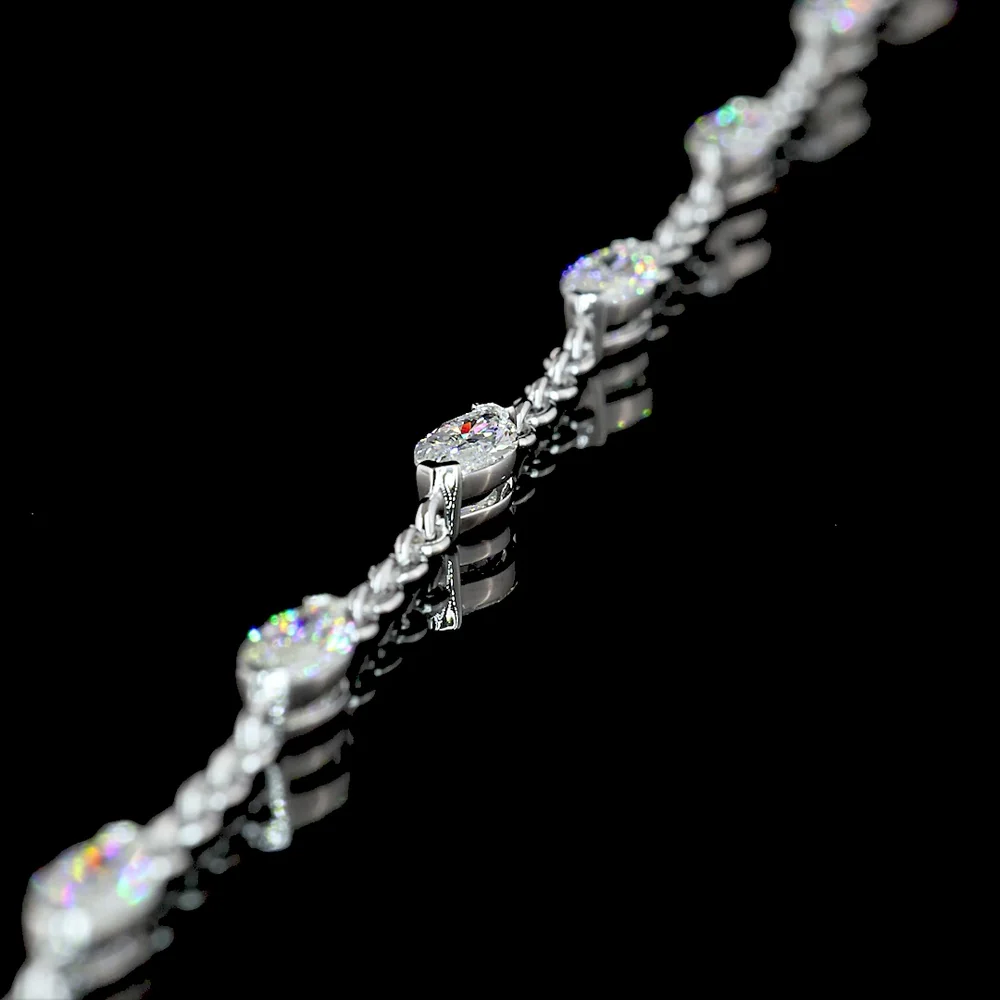 14K White Gold Pear-Shape Drop Necklace with Marquise Cut Lab Diamonds - 5.07 Carat Total Diamond Weight, E-F VVS2 - Covaloro Fine Jewelry - Image 4
