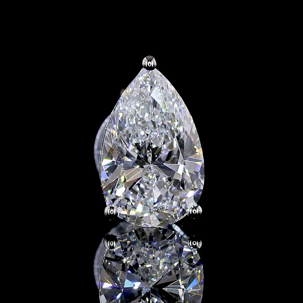 14K White Gold Pear Shape Lab Diamond Martini Stud Earrings - 1.62 Carat Total Weight, E-F Color VS1 Clarity - Covaloro Fine Jewelry - Image 3