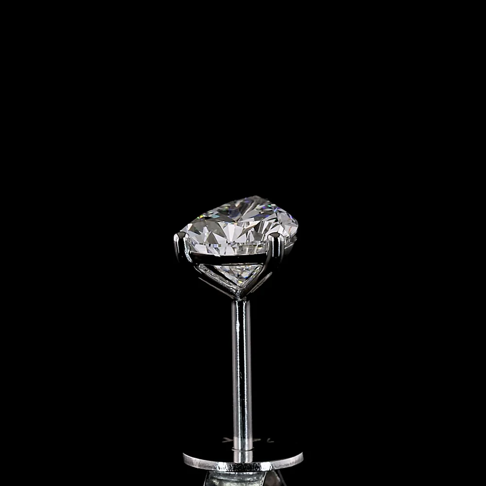 14K White Gold Pear Shape Lab Diamond Martini Stud Earrings - 1.62 Carat Total Weight, E-F Color VS1 Clarity - Covaloro Fine Jewelry - Image 4