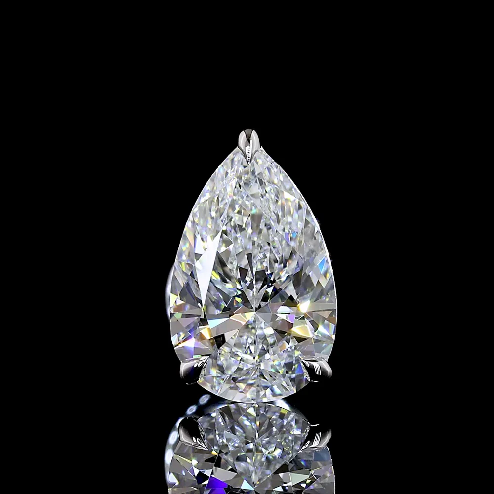 14K White Gold Pear Shape Martini Stud Earrings with 2.04 Carat Total Weight Lab Diamonds - F VS1 Quality - Covaloro Fine Jewelry - Image 3
