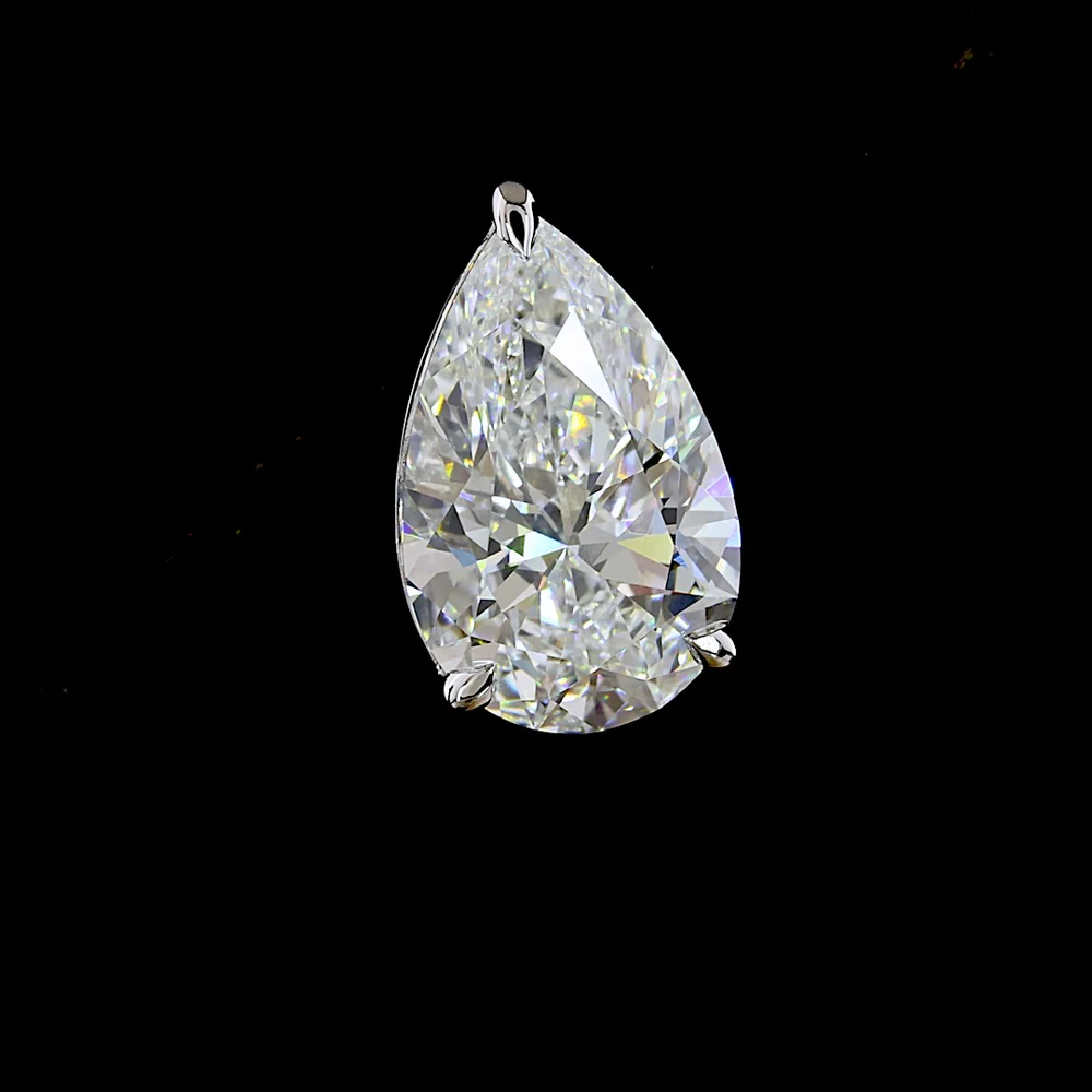 14K White Gold Pear Shape Martini Stud Earrings with Lab Grown F VS1 Diamonds - 4.02 Carats Total Diamond Weight - Covaloro Fine Jewelry - Image 2