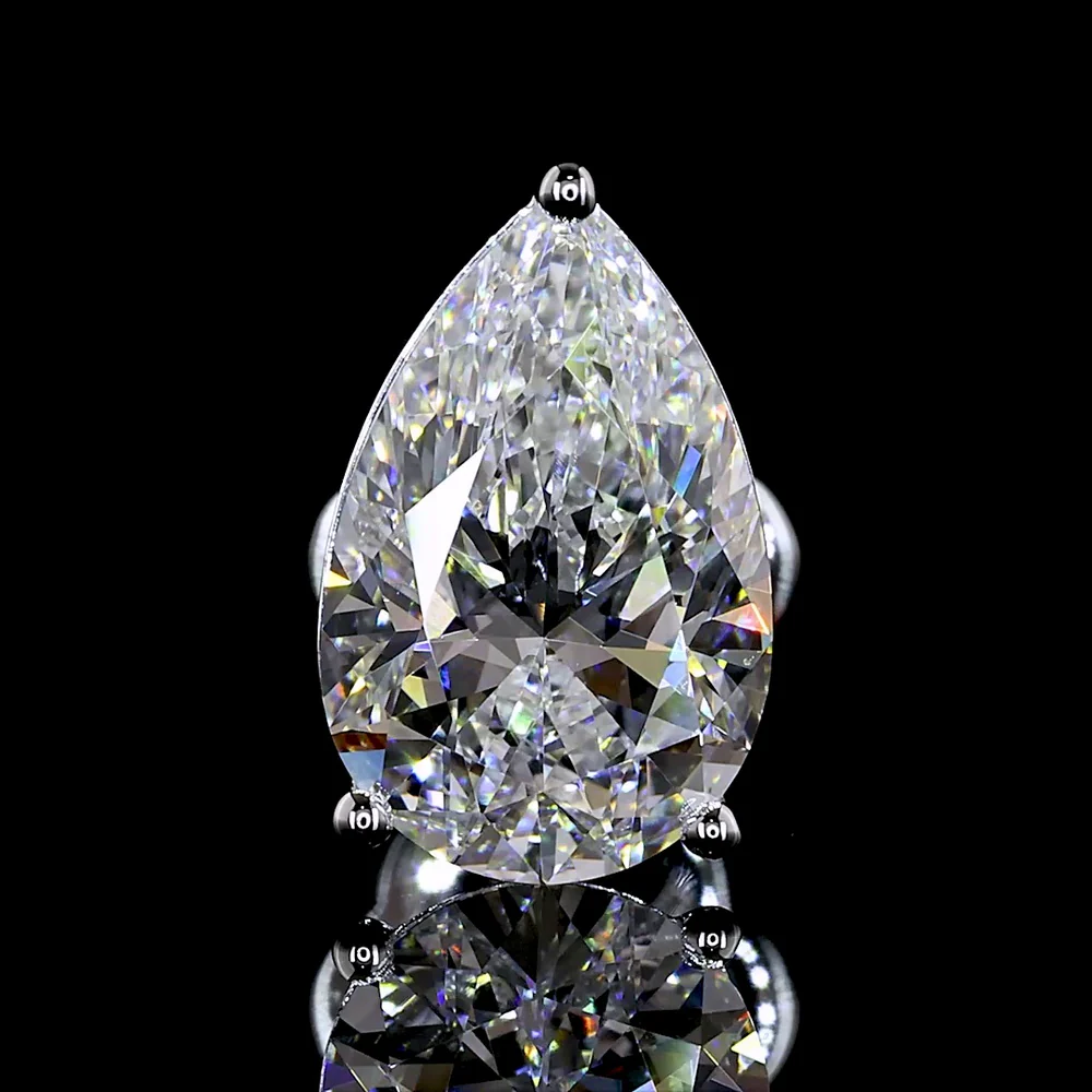 14K White Gold Pear-Shaped Martini Stud Earrings with Lab-Grown Diamonds - 3.03 Total Carat Weight, F Color, VS1 Clarity - Covaloro Fine Jewelry - Image 3