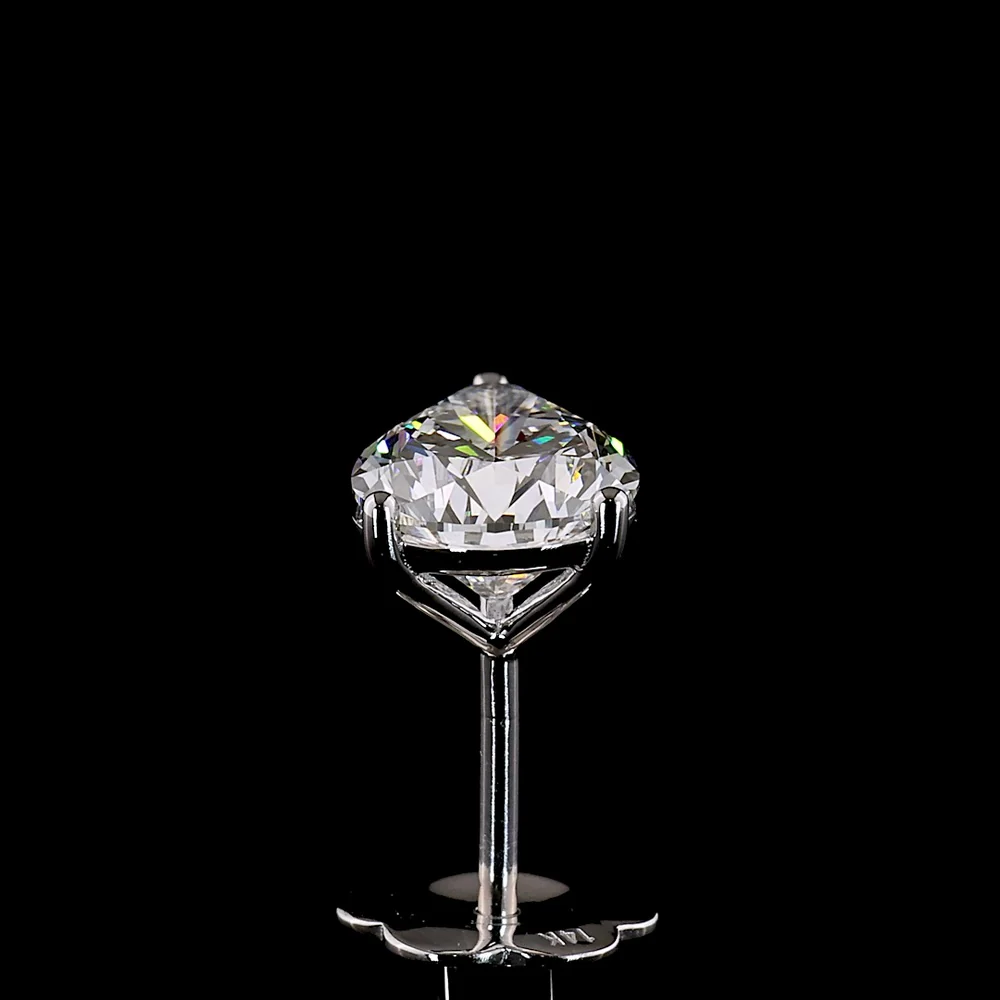 14K White Gold Pear-Shaped Martini Stud Earrings with Lab-Grown Diamonds - 3.03 Total Carat Weight, F Color, VS1 Clarity - Covaloro Fine Jewelry - Image 4