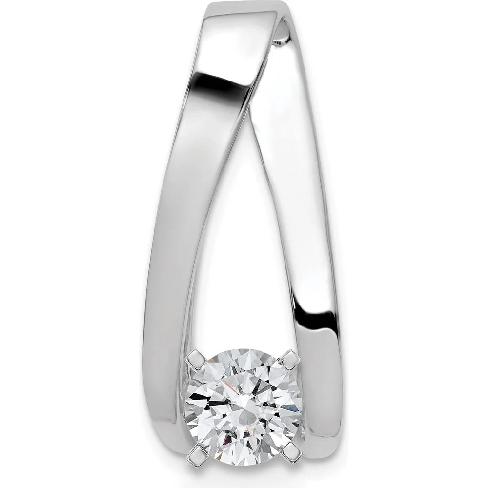 14K White Gold Peg-Set Slide Mounting for 6mm Regular or 8mm Fancy Stones by Oro Pregiato - Image 3