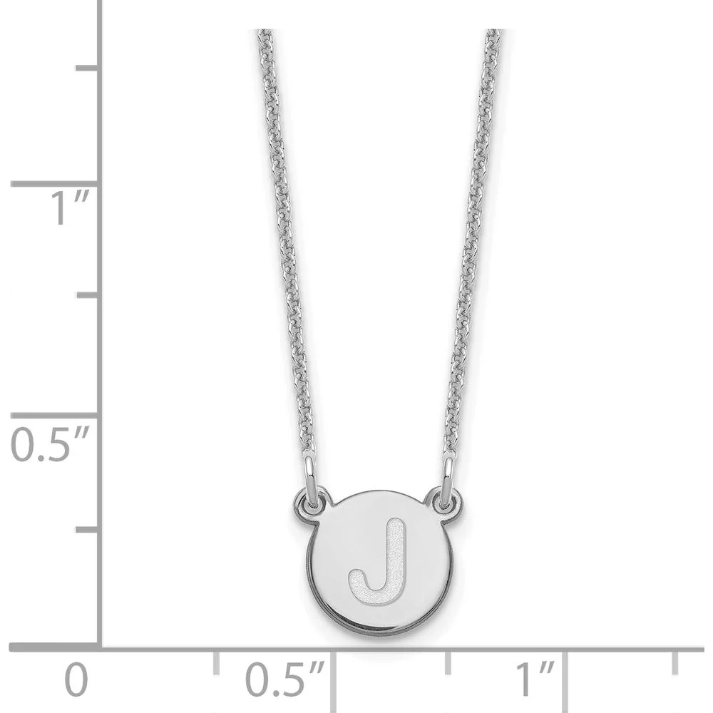 14K White Gold Personalized Initial "J" Pendant Necklace with Rhodium Plating by Oro Pregiato - Image 2