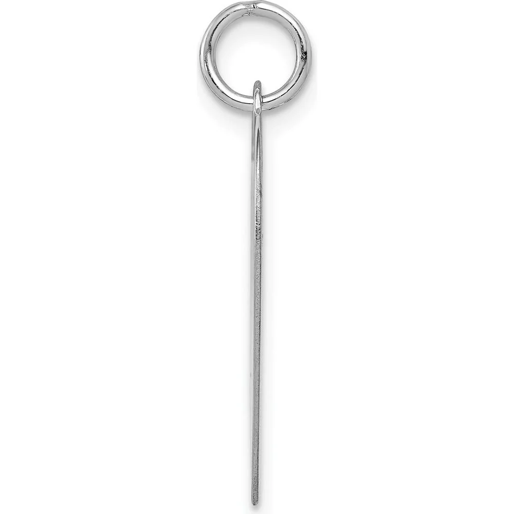 14K White Gold Plain Engravable Heart Charm with Polished Finish - 27mm Length by Oro Pregiato - Image 2
