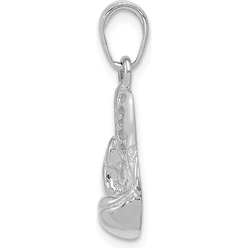 14K White Gold Polished Boxing Glove Charm with Rhodium Plating - 21.85mm Length by Oro Pregiato - Image 2