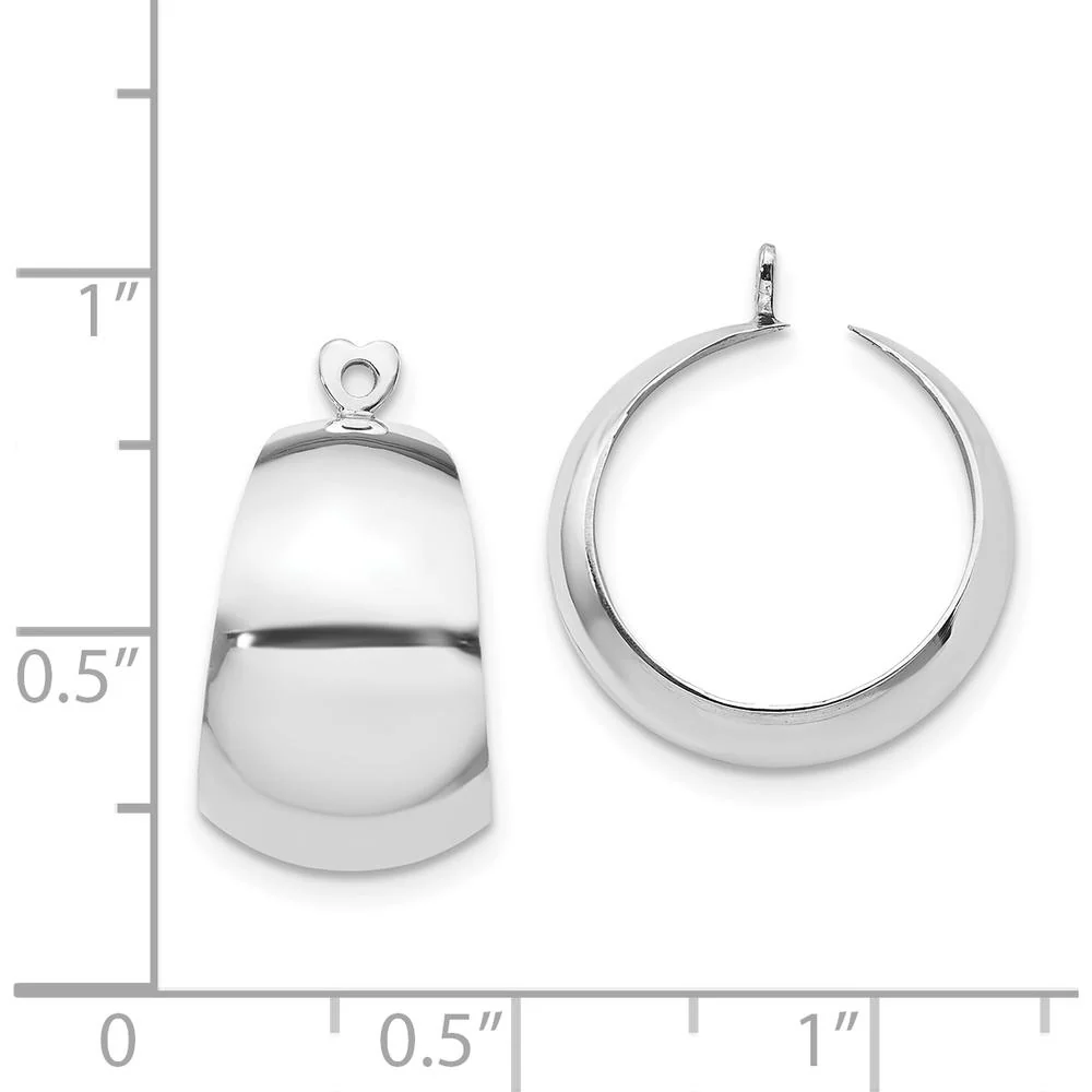 14K White Gold Polished C-Hoop Earring Jackets - Classic Design by Oro Pregiato - Image 4