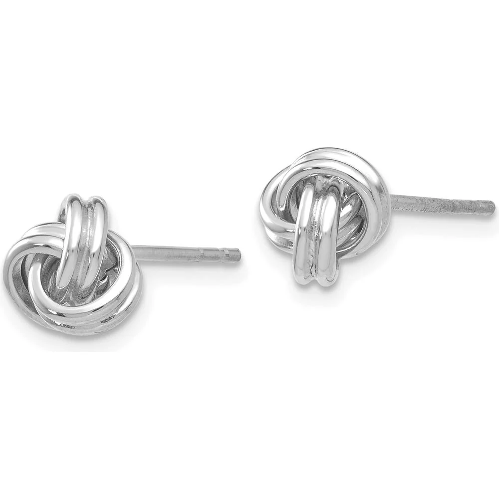 14K White Gold Polished Love Knot Post Earrings by Oro Pregiato - Image 2
