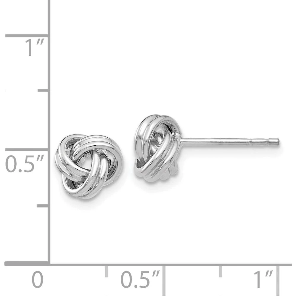 14K White Gold Polished Love Knot Post Earrings by Oro Pregiato - Image 4