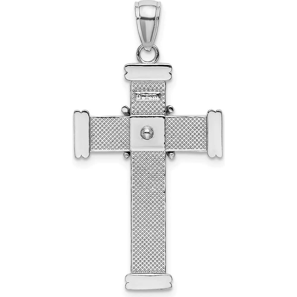 14K White Gold Polished X Center Cross Pendant - Modern Faith Design by Oro Pregiato - Image 4