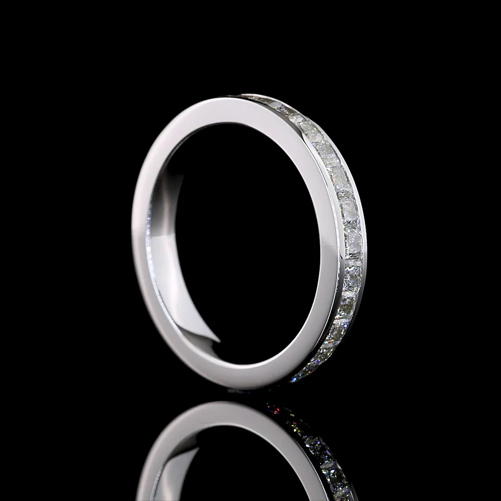 14K White Gold Princess Cut Eternity Band with Channel Set Lab Diamonds - 1.59 Carats Total Diamond Weight - Covaloro Fine Jewelry - Image 3
