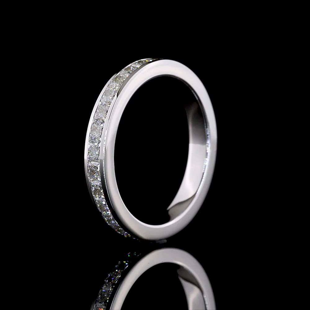 14K White Gold Princess Cut Eternity Band with Channel Set Lab Diamonds - 1.59 Carats Total Diamond Weight - Covaloro Fine Jewelry - Image 4