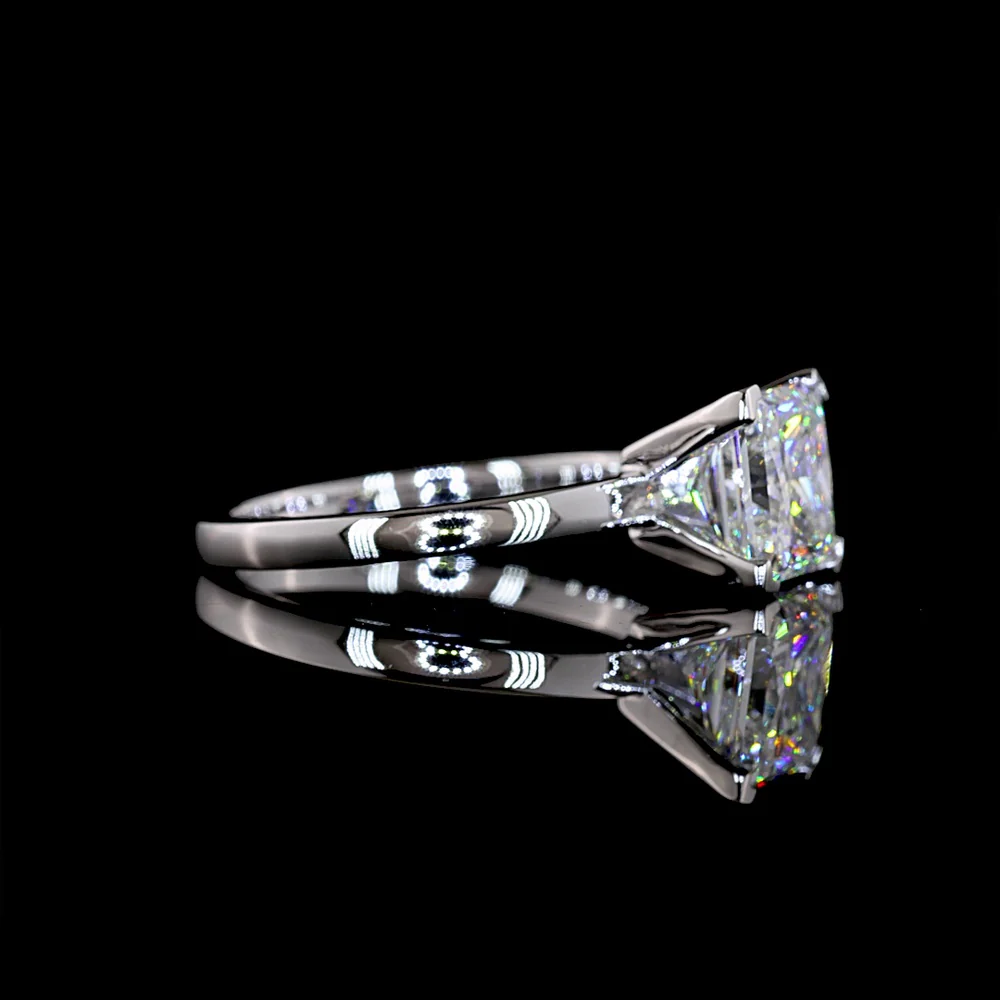 14K White Gold Princess Cut Solitaire Ring with Lab Diamond - 2.50 Carats Total Diamond Weight - Covaloro Fine Jewelry - Image 2