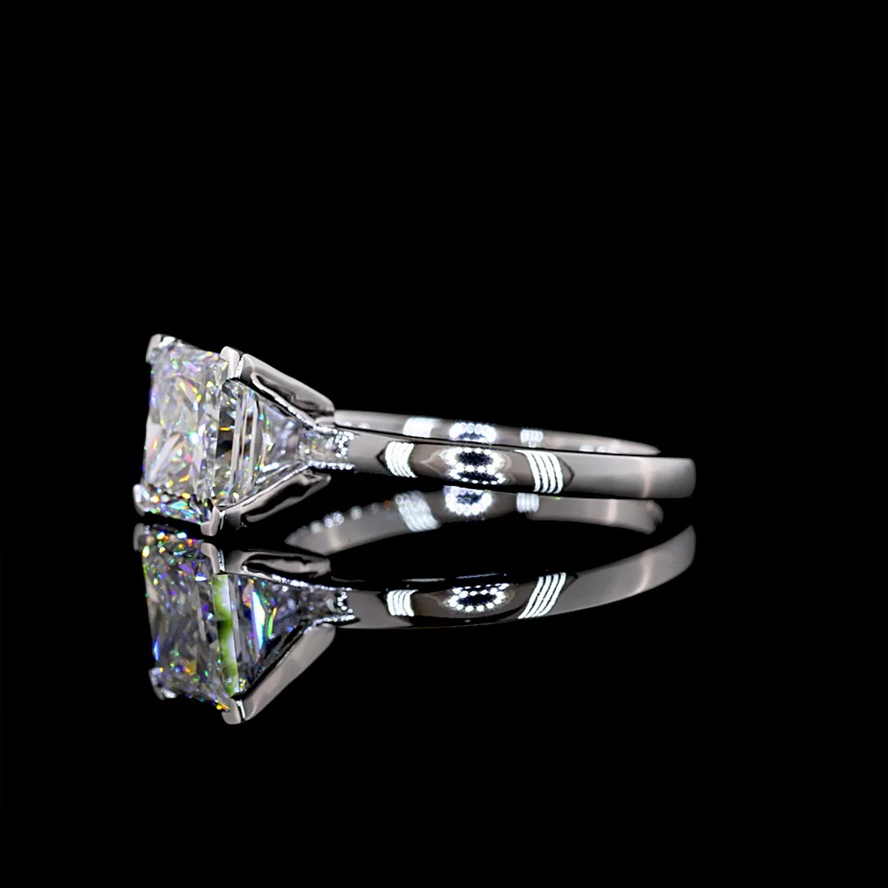 14K White Gold Princess Cut Solitaire Ring with Lab Diamond - 2.50 Carats Total Diamond Weight - Covaloro Fine Jewelry - Image 3