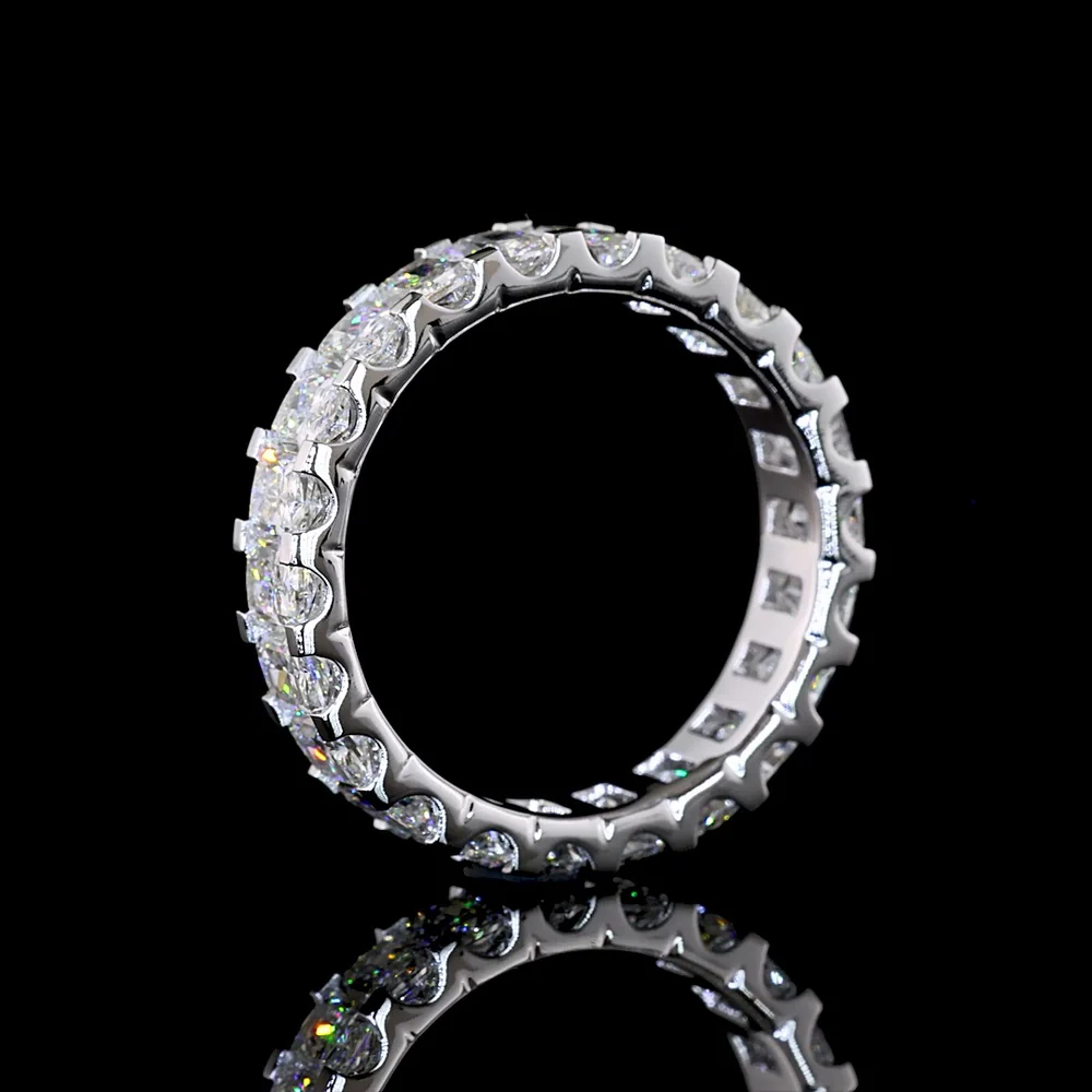 14K White Gold Radiant Cut Diamond Eternity Band with U-Prong Setting - 3.22 Carat Total Weight Lab Diamonds - Covaloro Fine Jewelry - Image 4