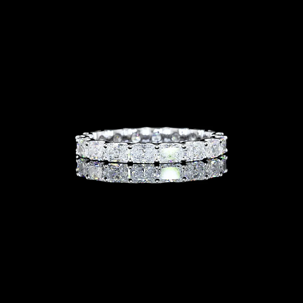 14K White Gold Radiant Cut Lab Diamond East West 3/4 Eternity Band - 2.01 Carat Total Weight, E-F Color VS2 Clarity - Covaloro Fine Jewelry - Image 2