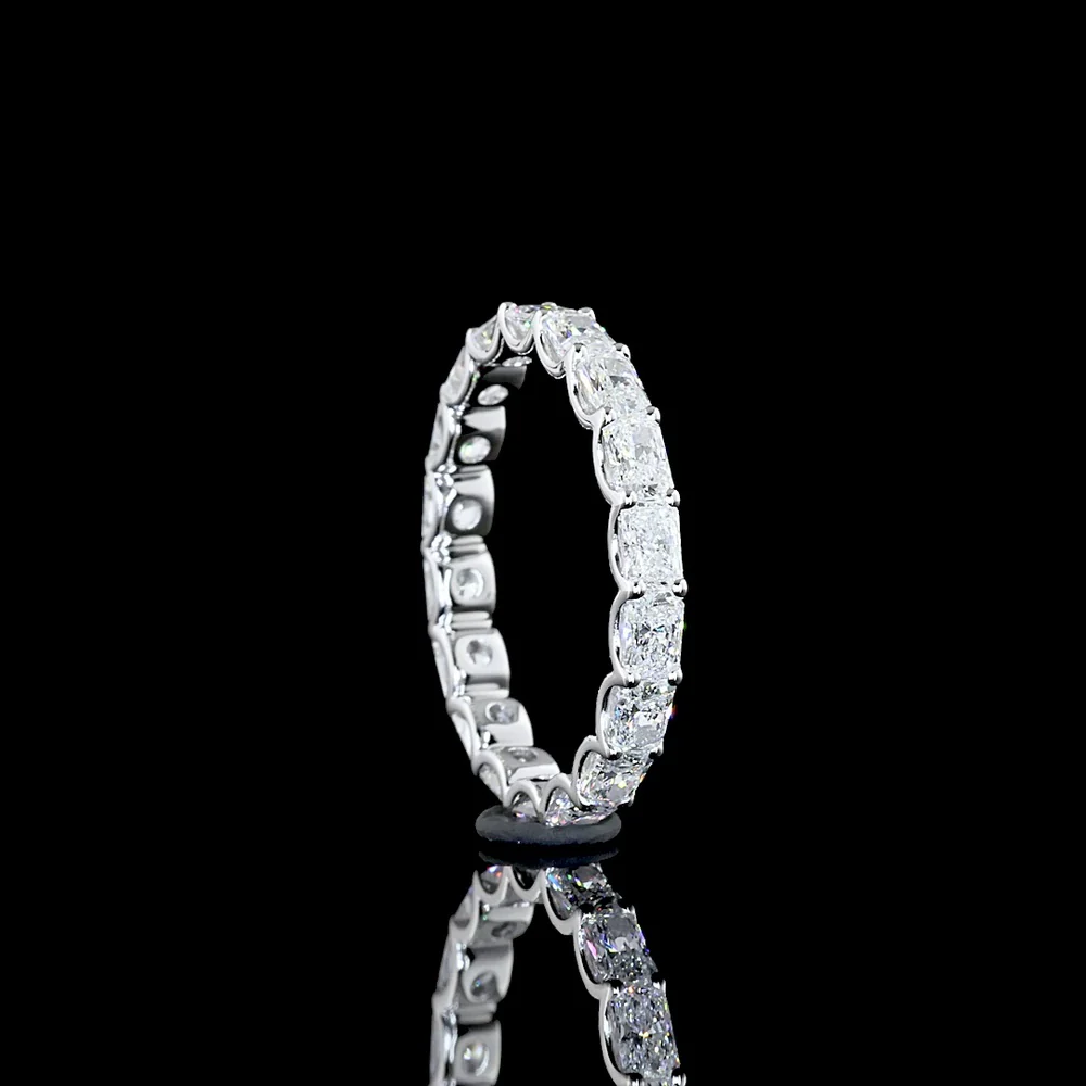 14K White Gold Radiant Cut Lab Diamond East West 3/4 Eternity Band - 2.01 Carat Total Weight, E-F Color VS2 Clarity - Covaloro Fine Jewelry - Image 4