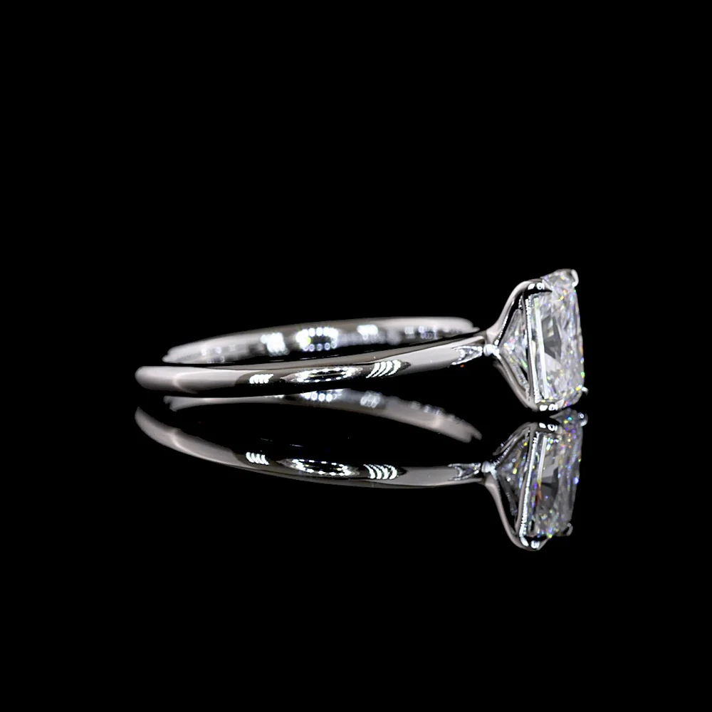 14K White Gold Radiant Cut Solitaire Ring with D VS2 Lab Diamond - 1.00 Carat Total Diamond Weight - Covaloro Fine Jewelry - Image 3