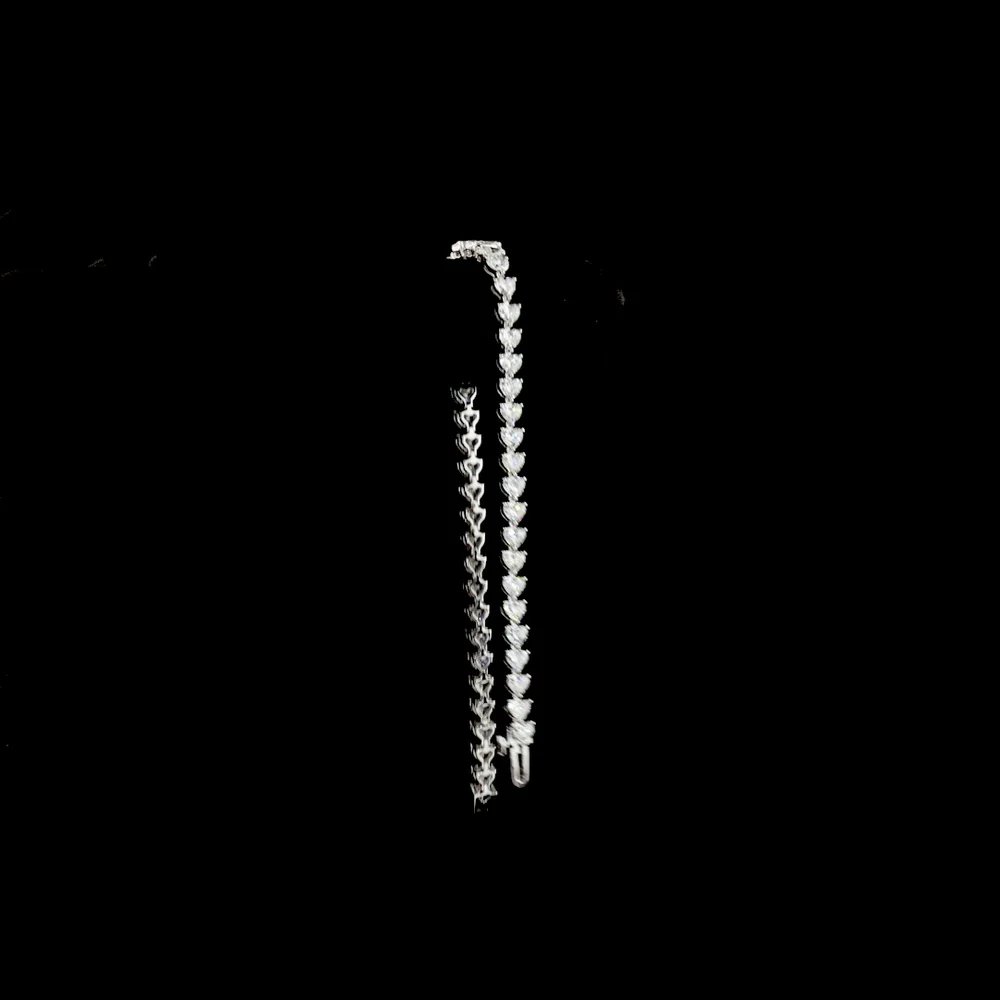 14K White Gold Riviera Bracelet with Alternating Marquise and Heart Shape Lab Diamonds - 6.70 Carats Total Diamond Weight - Covaloro Fine Jewelry - Image 3
