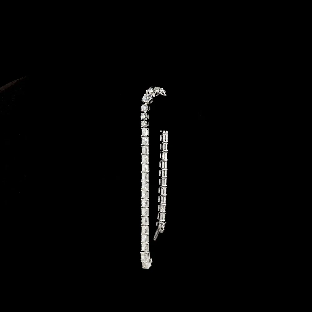 14K White Gold Riviera Bracelet with Graduated Round Lab Diamonds - 10.51 Carats Total Diamond Weight - Covaloro Fine Jewelry - Image 3