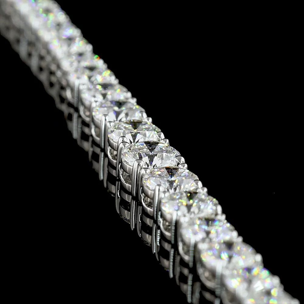 14K White Gold Riviera Necklace with Graduated Round Lab Diamonds - 14.26 Carat Total Weight - Covaloro Fine Jewelry - Image 3
