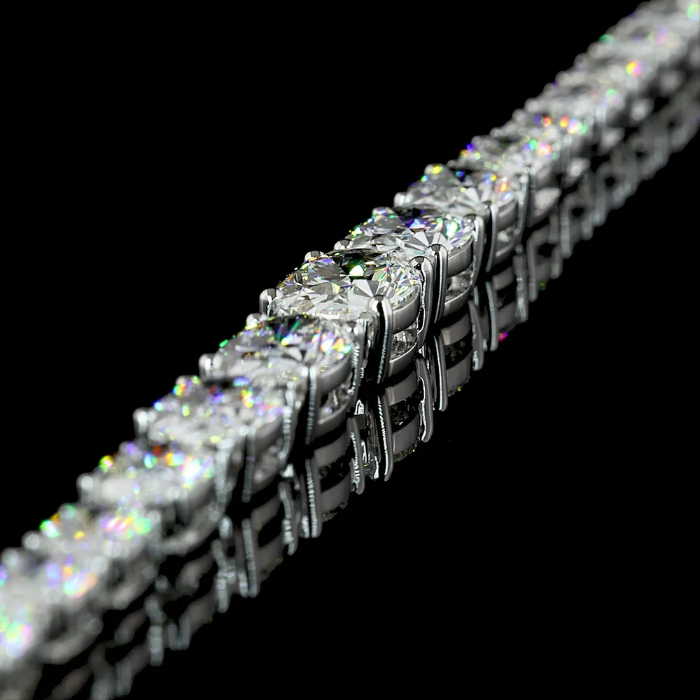 14K White Gold Riviera Necklace with Graduating East-West Set Oval Cut Lab Diamonds - 15.21 Carat Total Weight - Covaloro Fine Jewelry - Image 4