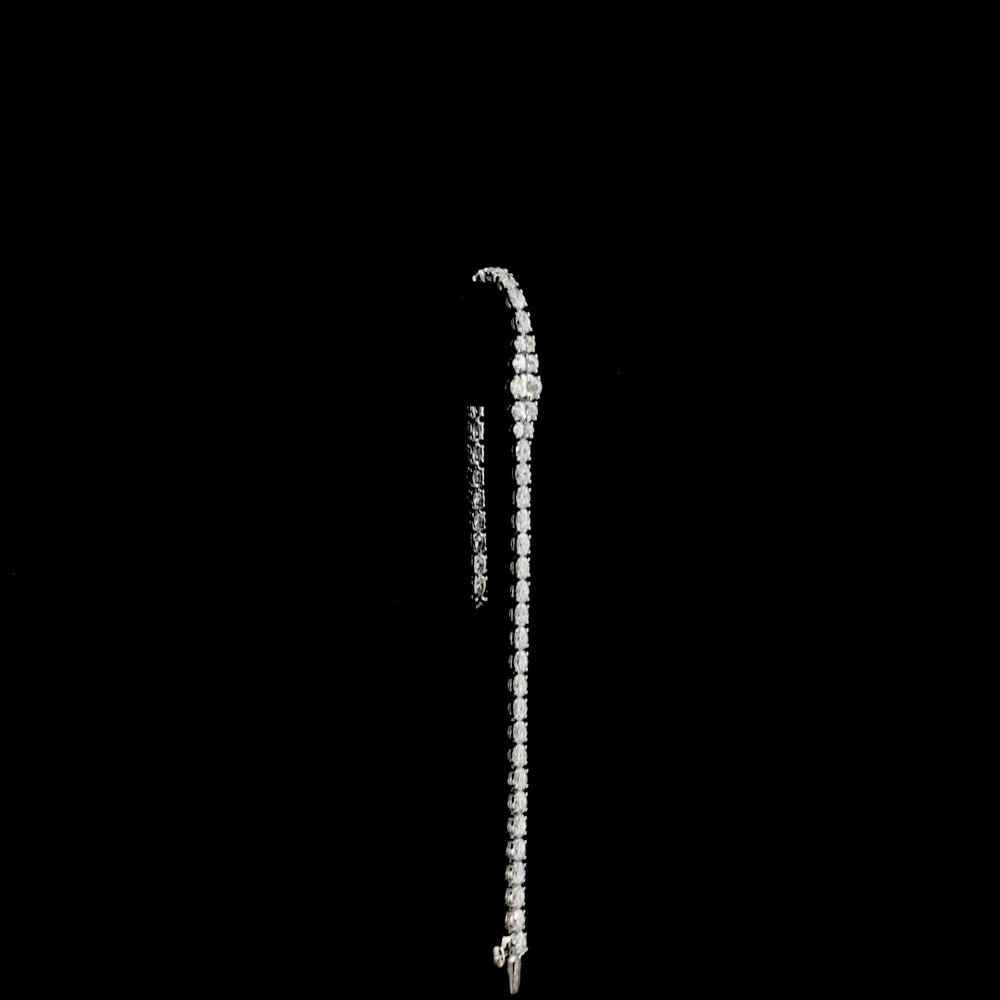 14K White Gold Riviera Tennis Bracelet with 50 Graduated Oval Cut Lab Diamonds - 4.49 Carats Total Diamond Weight - Covaloro Fine Jewelry - Image 3