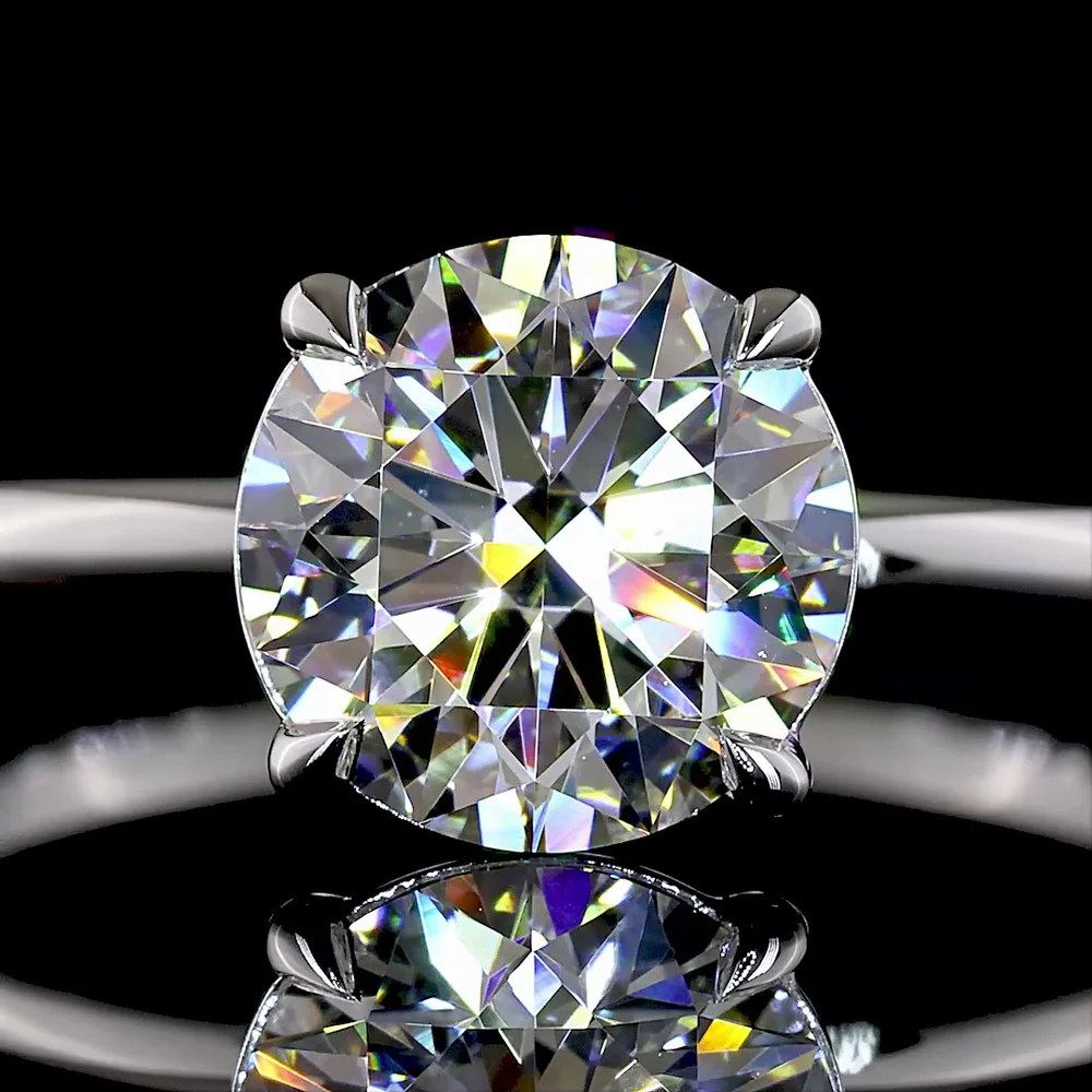 14K White Gold Round Brilliant Cut Lab Diamond Solitaire Ring - 1.76 Carat Total Diamond Weight - D VVS2 IGI Certified - Covaloro Fine Jewelry - Image 2