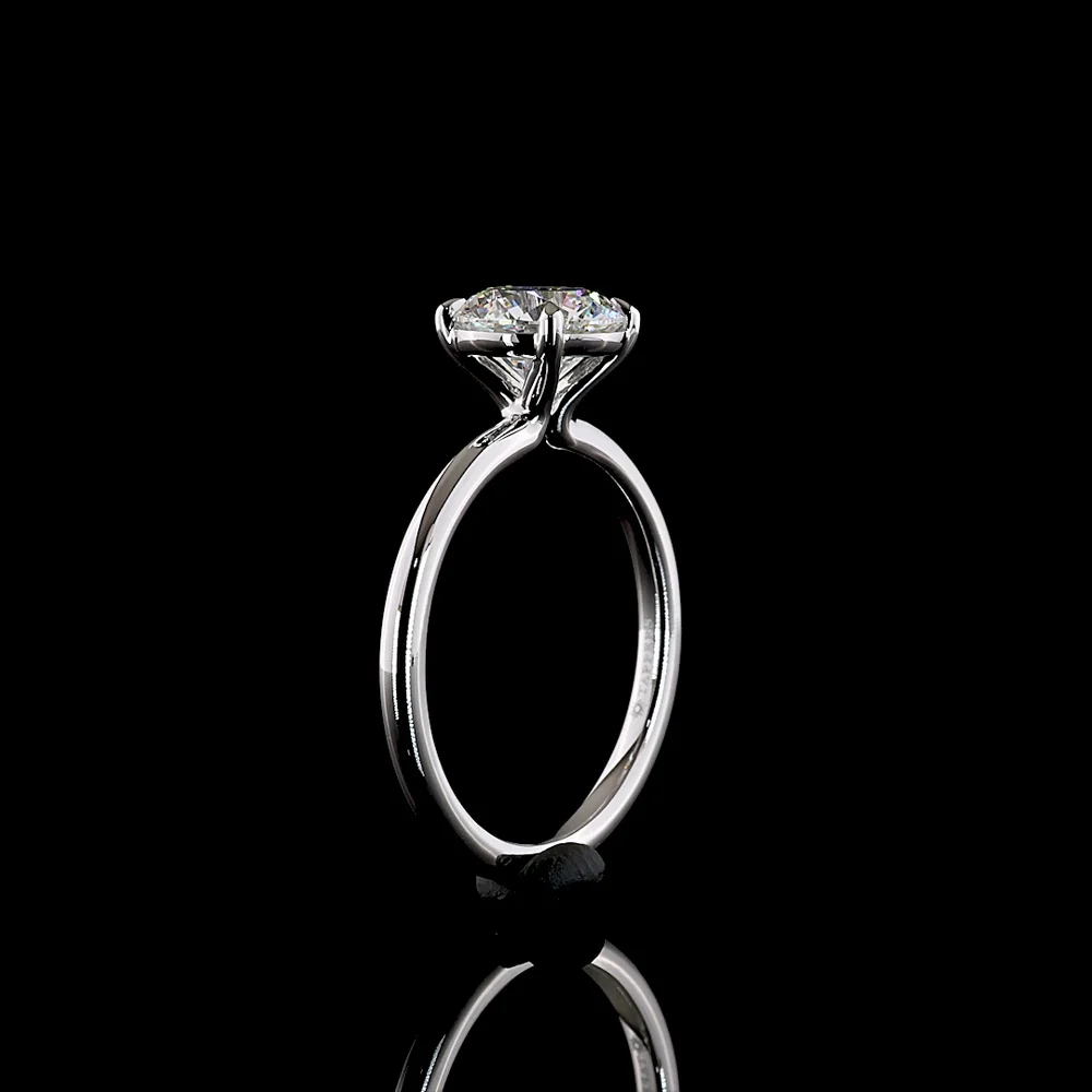14K White Gold Round Brilliant Cut Lab Diamond Solitaire Ring - 1.76 Carat Total Diamond Weight - D VVS2 IGI Certified - Covaloro Fine Jewelry - Image 4
