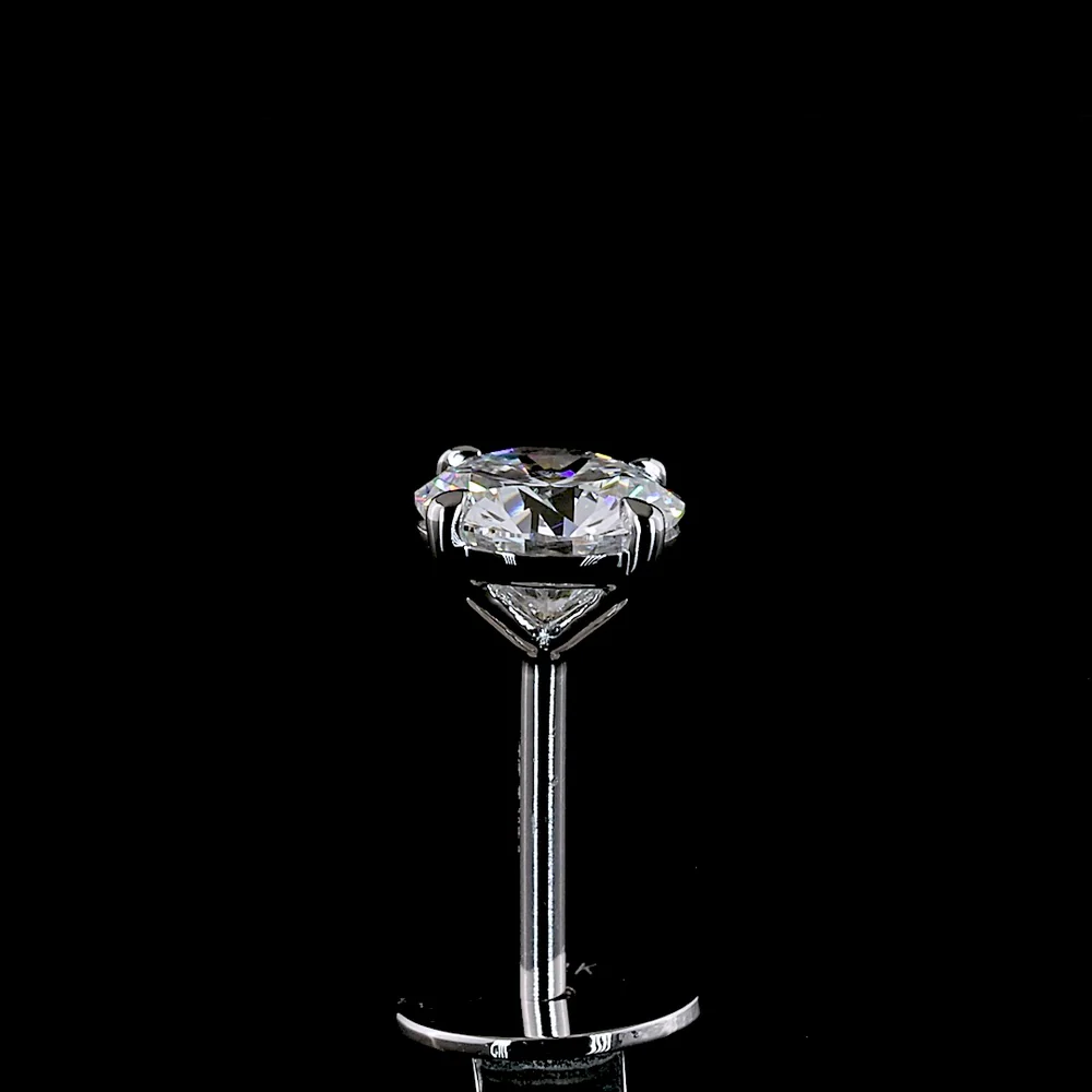 14K White Gold Round Brilliant Cut Lab Diamond Stud Earrings - 0.72 Carat Total Weight (E-F Color, VS2 Clarity, 4-Prong Setting) - Covaloro Fine Jewelry - Image 4