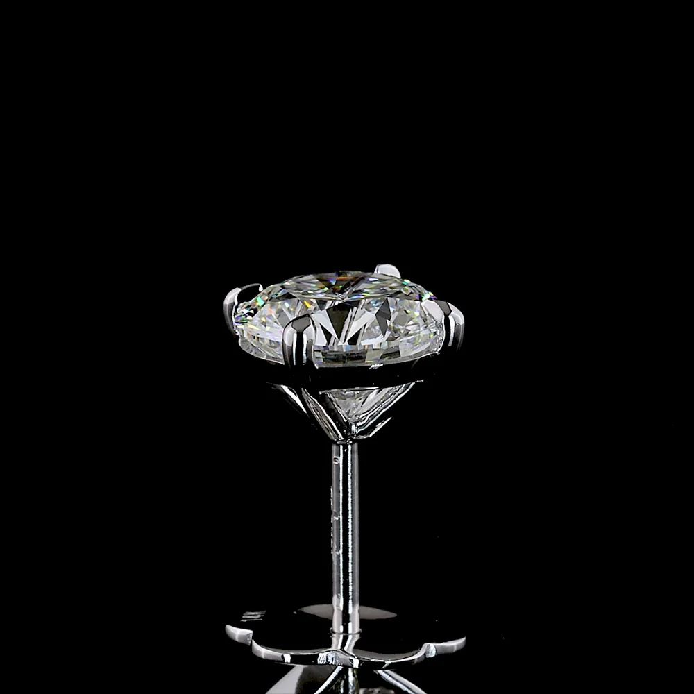 14K White Gold Round Brilliant Cut Lab Diamond Stud Earrings - 2.00 Carat Total Weight (E-F Color, VS1 Clarity) - Covaloro Fine Jewelry - Image 4