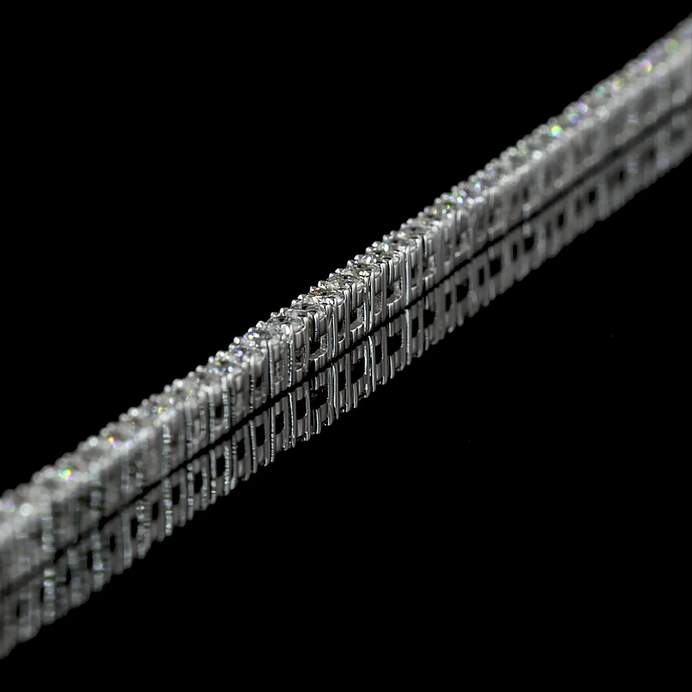 14K White Gold Round Brilliant Cut Tennis Necklace with 3.54 Carats of Lab-Grown Diamonds (E-F Color, VS Clarity) - 366 Prong-Set Stones - Covaloro Fine Jewelry - Image 4