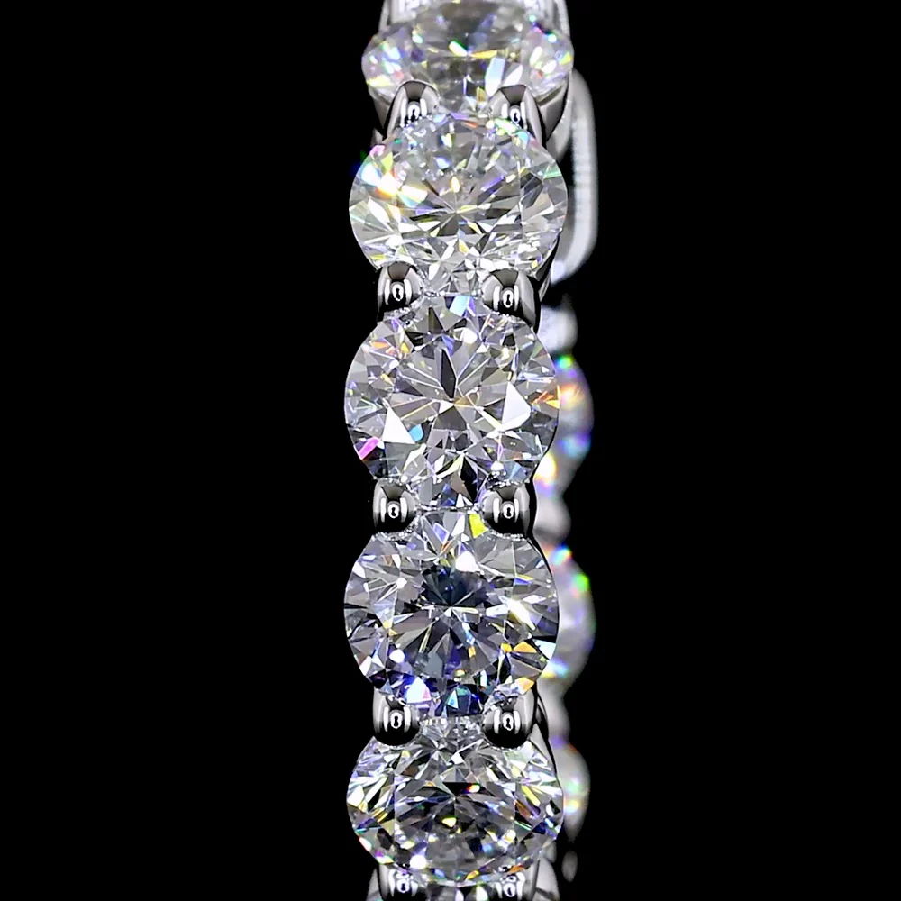 14K White Gold Round Brilliant Huggie Earrings with Prong-Set Lab Diamonds - 1.58 Carats Total Diamond Weight - Covaloro Fine Jewelry - Image 3