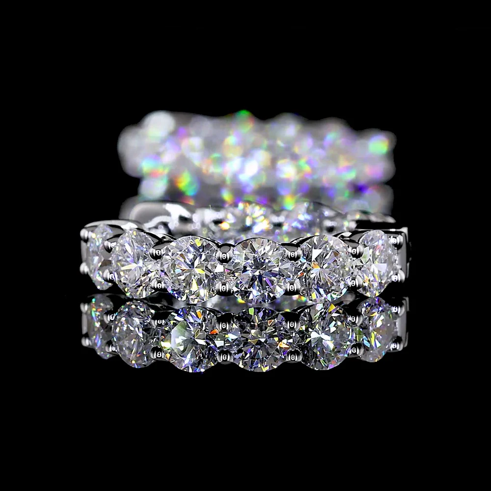 14K White Gold Round Brilliant Huggie Earrings with Prong-Set Lab Diamonds - 1.58 Carats Total Diamond Weight - Covaloro Fine Jewelry - Image 4