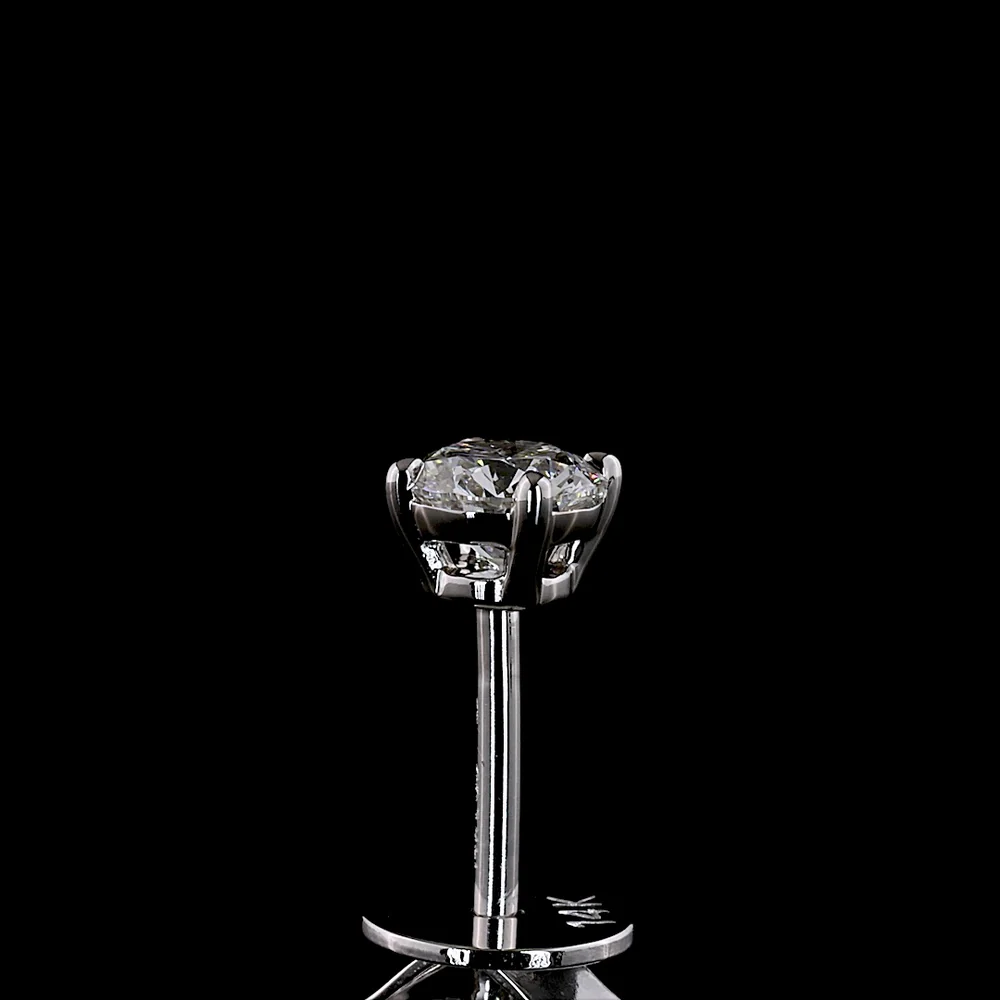 14K White Gold Round Brilliant Lab Diamond Stud Earrings - 0.49 Carat Total Weight, E-F Color, VS Clarity - Covaloro Fine Jewelry - Image 4