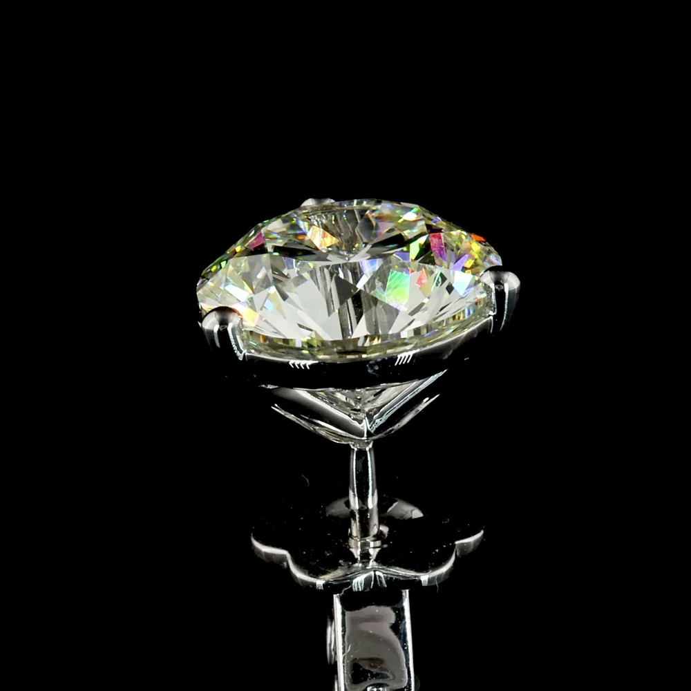 14K White Gold Round Brilliant Martini Stud Earrings with IGI Certified Lab Diamonds - 6.05 Carat Total Diamond Weight - Covaloro Fine Jewelry - Image 4