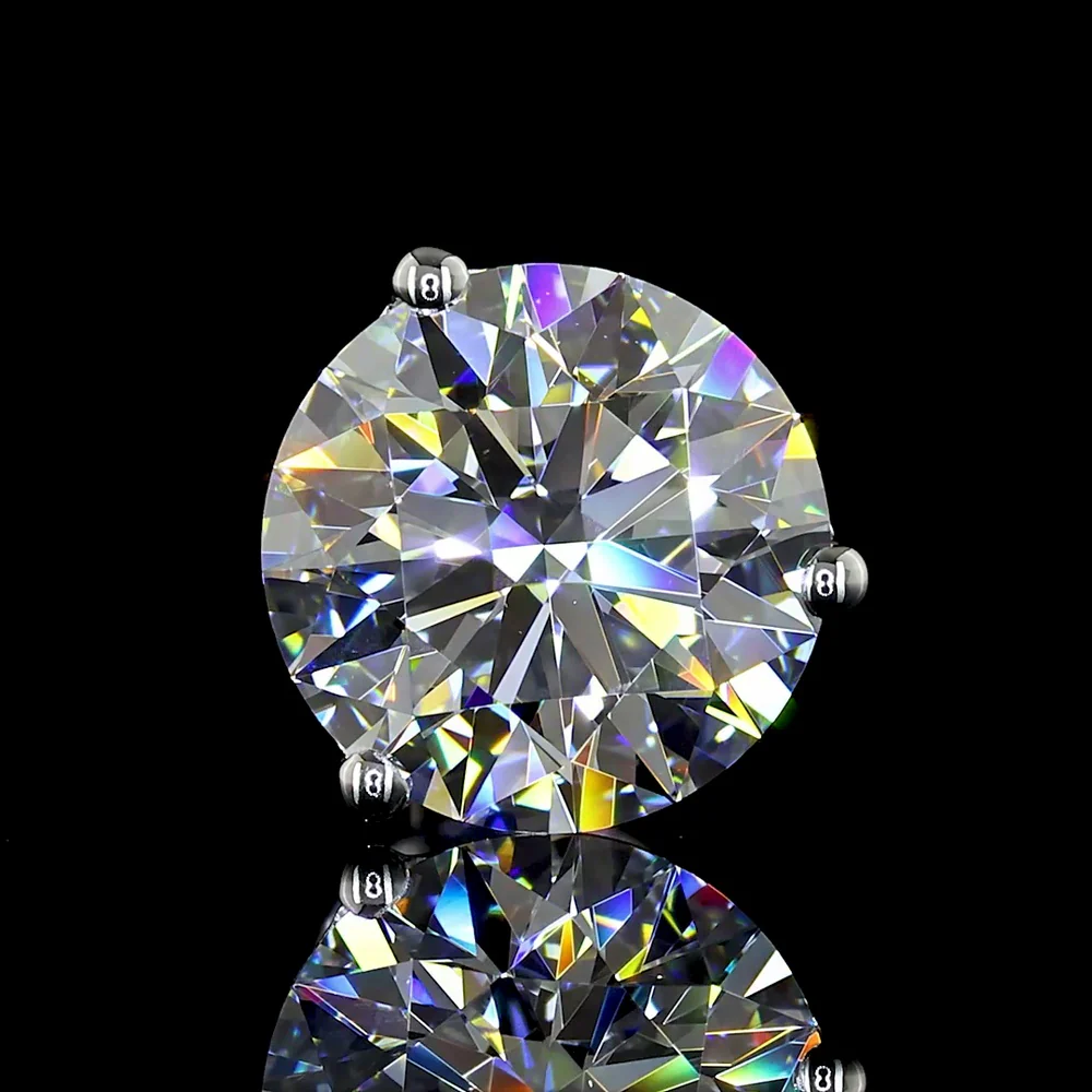 14K White Gold Round Brilliant Martini Stud Earrings with Lab Diamonds - 2.51 Carat Total Weight, D VS1 - Covaloro Fine Jewelry - Image 3