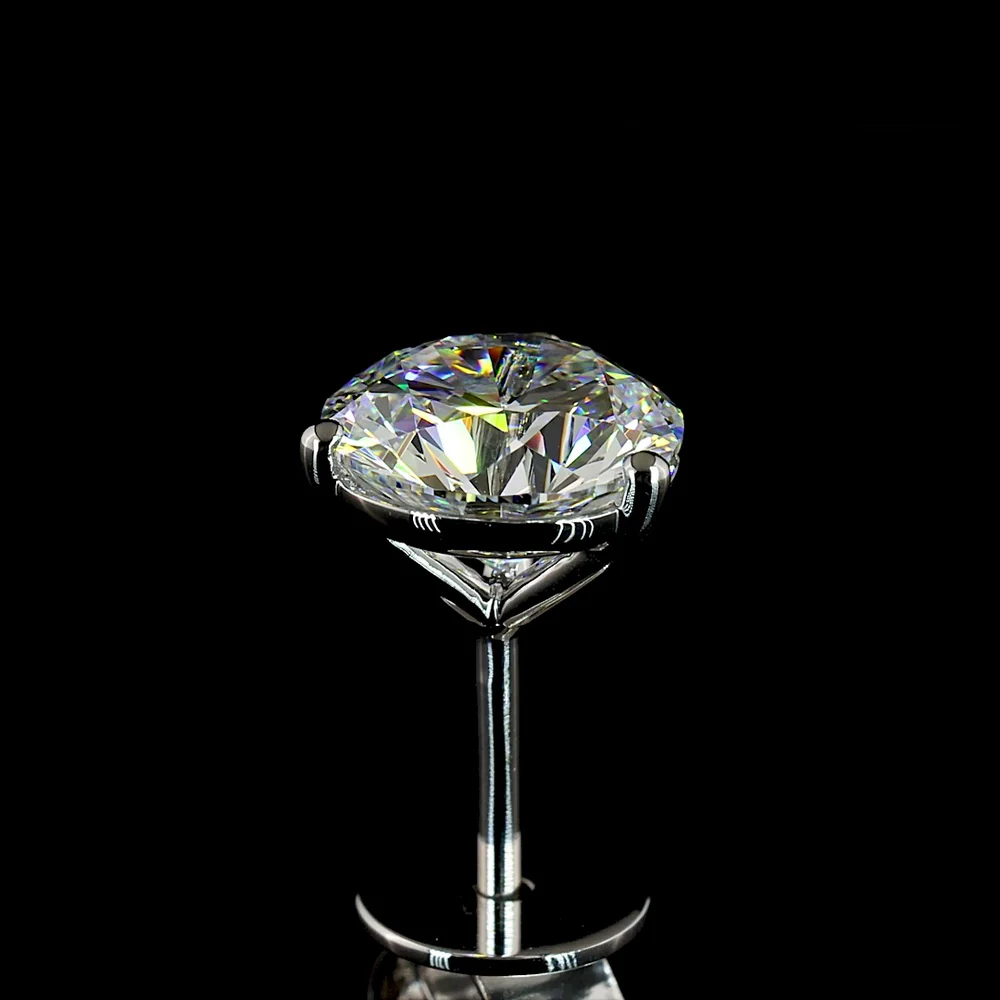 14K White Gold Round Brilliant Martini Stud Earrings with Lab Diamonds - 2.51 Carat Total Weight, D VS1 - Covaloro Fine Jewelry - Image 4