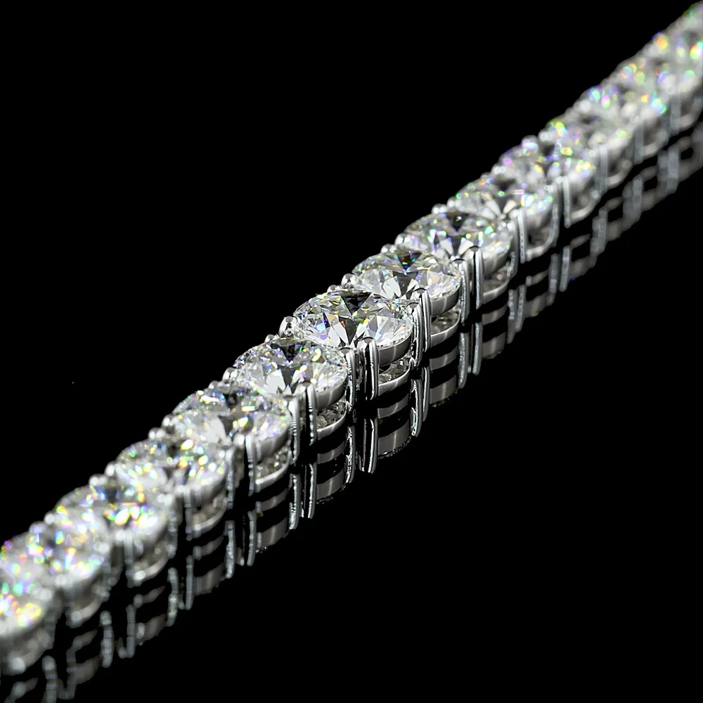 14K White Gold Round Cut Lab Diamond Riviera Necklace - 15.29 Carat Total Weight (E-F Color, VS Clarity, 138 Stones) - Covaloro Fine Jewelry - Image 4