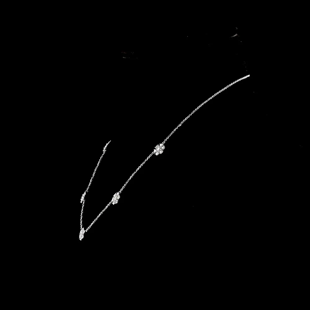14K White Gold Round Cut Lab Diamond Station Necklace - 2.12 Carat Total Weight with E-F VS Clarity - Covaloro Fine Jewelry - Image 3