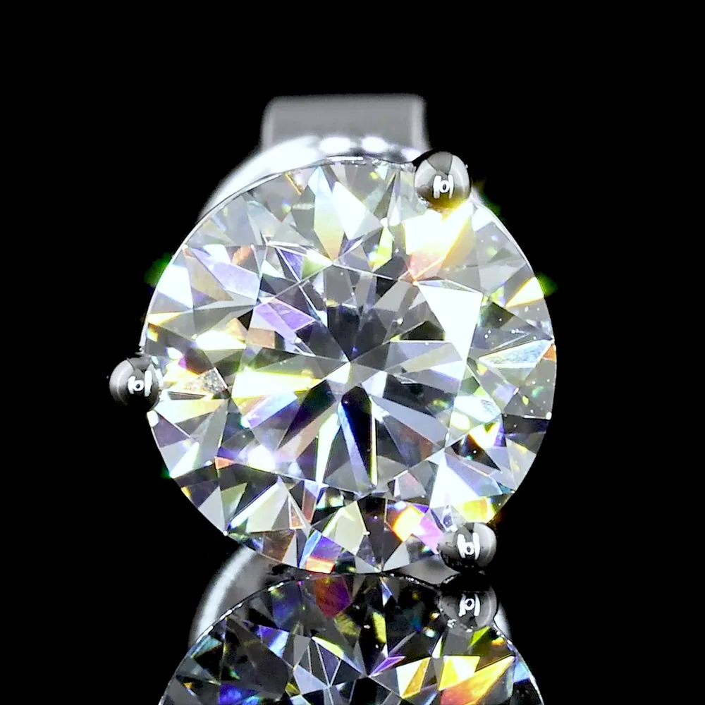 14K White Gold Round Cut Martini Stud Earrings with Lab Grown D VS1 Diamonds - 1.82 Carat Total Weight - Covaloro Fine Jewelry - Image 4