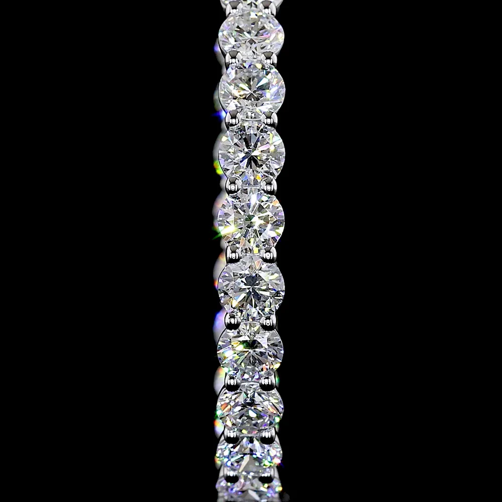 14K White Gold Round Diamond Hoop Earrings with Prong Set E-F VS Lab Grown Diamonds - 14.87 Carat Total Weight - Covaloro Fine Jewelry - Image 3