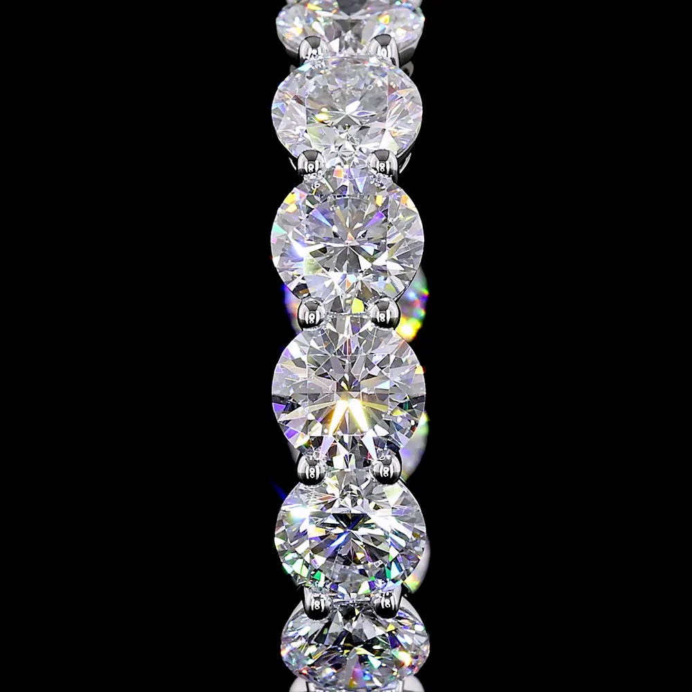 14K White Gold Round Diamond Huggie Earrings with Prong Set Lab Diamonds - 12.12 Carat Total Diamond Weight - Covaloro Fine Jewelry - Image 2