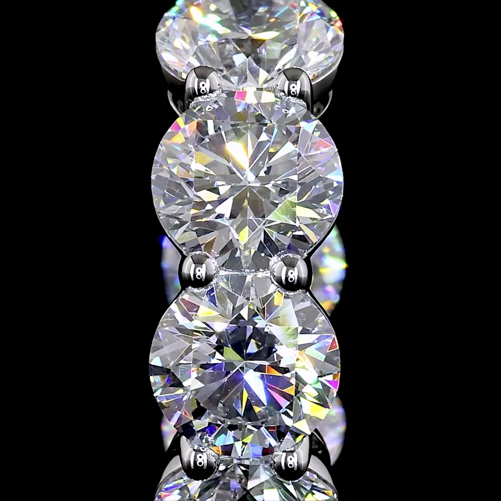 14K White Gold Round Huggie Earrings with 12 Brilliant Cut Lab Grown Diamonds - 5.18 Carat Total Diamond Weight - Covaloro Fine Jewelry - Image 3