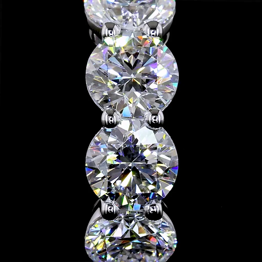 14K White Gold Round Huggie Earrings with 8 Prong Set Lab Diamonds - 2.01 Carats Total Diamond Weight - Covaloro Fine Jewelry - Image 3