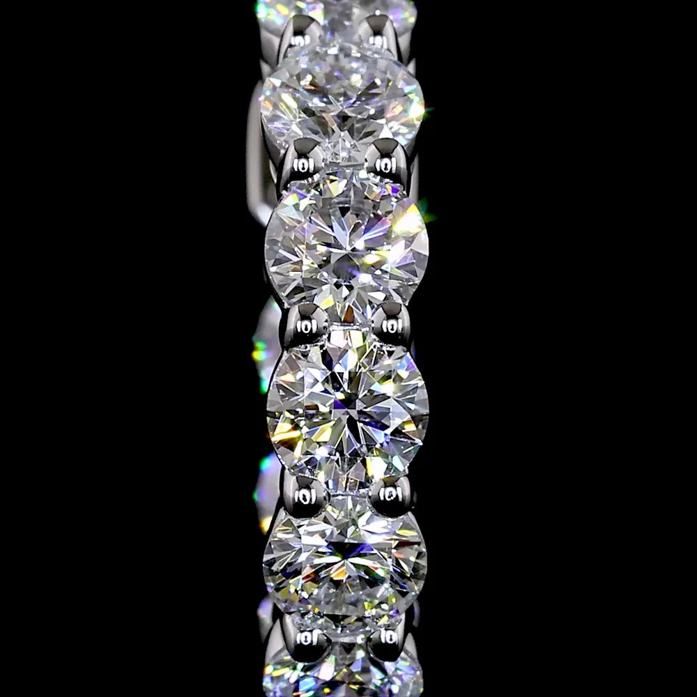 14K White Gold Round Huggie Earrings with Prong-Set Lab Diamonds (E-F Color, VS1 Clarity) - 1.52 Carat Total Diamond Weight - Covaloro Fine Jewelry - Image 3